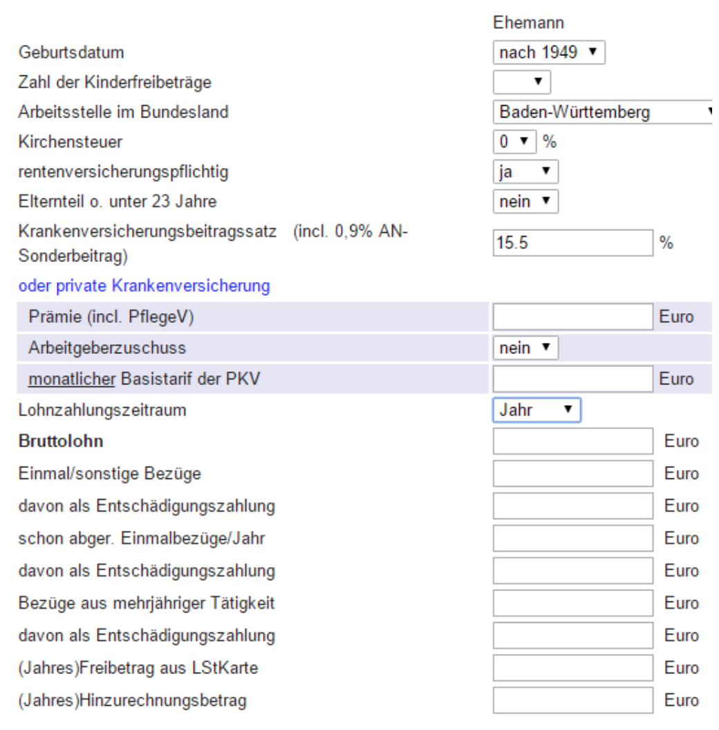 Berechnung ideale Steuerklasse